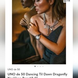 Uno De 50 Dragonfly Necklace Chunky Quality Heavy Piece